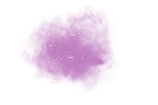 Abstract Purple cloud or smoke texture with shimmering white or silver dust or glitter for invitation cards, graphic design element, social media post design, greetings, artistic hand painted effect