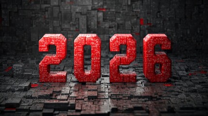 Fototapeta premium Happy new year 2026 background concept