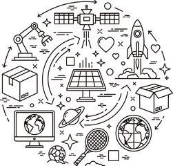 A collection of various transportation vehicles including scooters bicycles and delivery