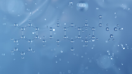 olaparib molecular structure, 3d model molecule, antineoplastic agents structural chemical formula view from a microscope