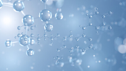 gefitinib molecular structure 3d, antineoplastic drug structural chemical formula view from a microscope