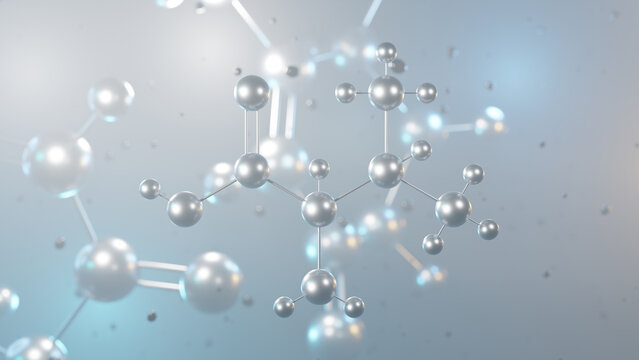 valine molecular structure, 3d model molecule, amino acid structural chemical formula view from a microscope