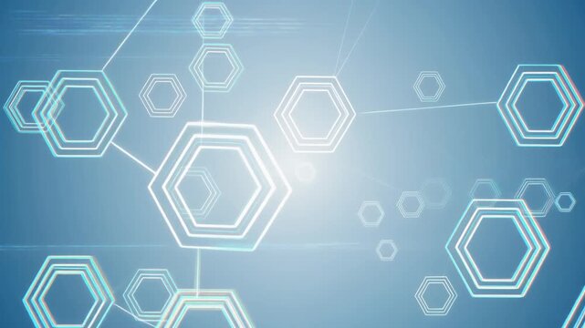 Abstract blue technology hexagon background