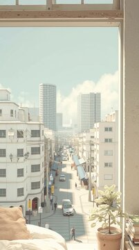 Bright room with city view and relaxing atmosphere for reading or work