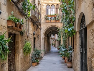 Barcelona streets are filled with beautiful details. Look for fancy building decorations like plaster designs on doorways and arches.
