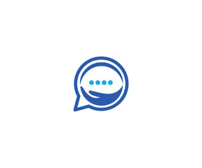 Helping Hand and Chat Bubble Logo