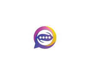 Helping Hand and Chat Bubble Logo