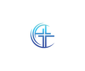 Minimal Cross and Church Symbol Logo, Contemporary Faith Logo Design
