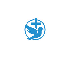 Minimal Cross and Church Symbol Logo, Contemporary Faith Logo Design