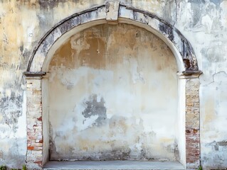 Building decorations include arches in old walls.
