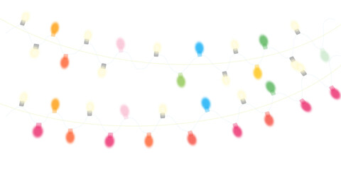 Fairy lights decorations isolated on transparent background 