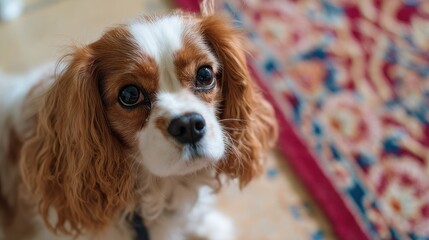 Close-up of a dog with expressive eyes.