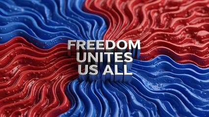 Vibrant patriotic background with unity slogan