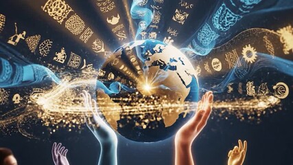 Hands united in global harmony