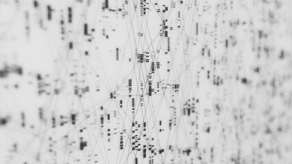 Closeup of Neural network model, LLM structure background. AI big data processing technological concept. Machine learning abstract background. Digital quantum computing.