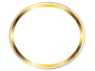 Golden Oval Ring Frame with White Inner Lines graphic (58 isolated on a transparent background