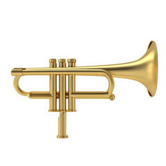 Golden trumpet musical instrument Keywords: trumpet, brass, instrument, musical isolated on a transparent background