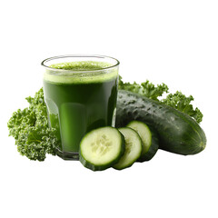 Fresh green smoothie with kale and cucumber gives you the energy you need and is perfect for a healthy lifestyle and detox cleanse diet recipes
