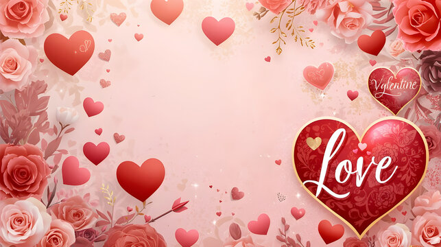 Valentines Day background with hearts. The concept of Valentines Day, 14th February