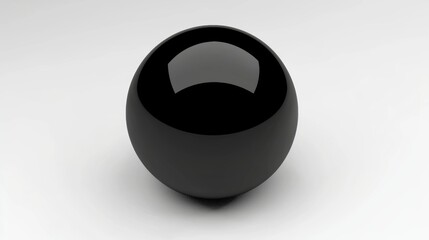 A shiny black sphere with a reflective surface.