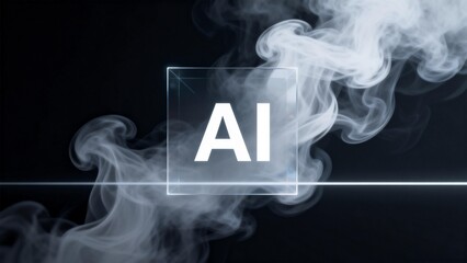 AI technology concept with smoke