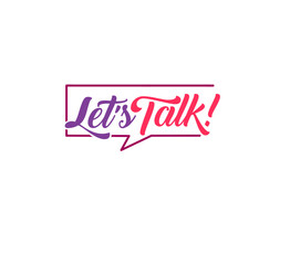 Chat Bubble with "Let's Talk" in Cursive &ndash; Vector Logo Icon