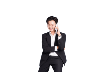 Business Call: An individual in professional attire, engaged in a phone conversation, portraying a sense of attentiveness and approachability, exuding confidence.