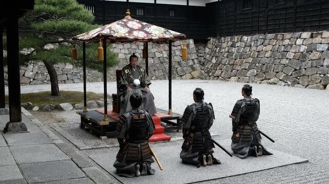 Daimyo Meeting With Samurai