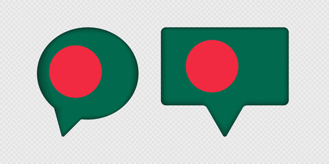 Flag of Bangladesh in speech bubble.