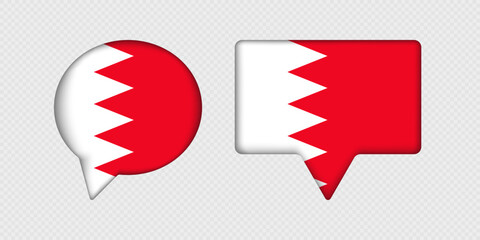 Flag of Bahrain in speech bubble.