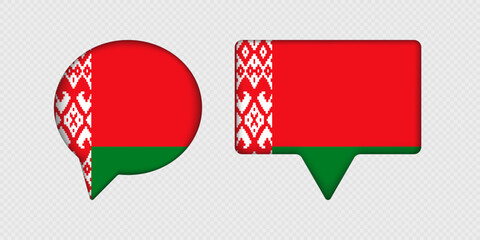 Flag of Belarus in speech bubble.