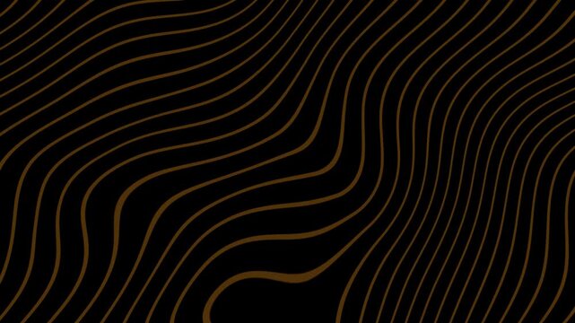 A wave pattern with golden lines on a black background, creating a sense of movement with a dark and elegant mood.