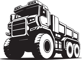 Heavyduty sixwheel dump truck illustration isolated on transparent background