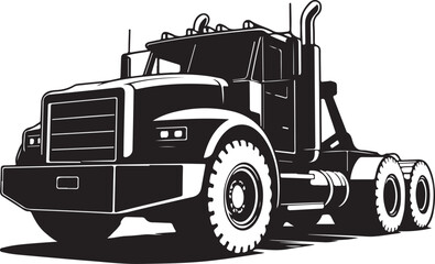 Heavyduty semitruck with large wheels isolated illustration