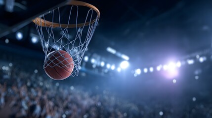 Triumph through the hoop a dynamic moment of sports victory and competitive achievement shines brightly