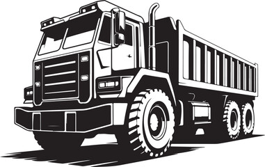 Large heavy dump truck isolated on transparent background