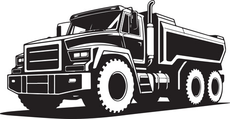 Heavyduty dump truck isolated illustration for construction and transport