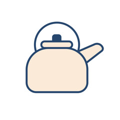 Obraz premium Simple kettle line art illustration with color 