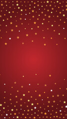 Falling Gold Stars on Red Background
