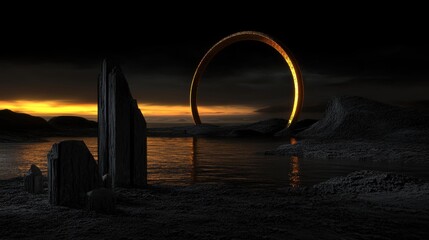 Fototapeta premium A Golden Ring in the Sky