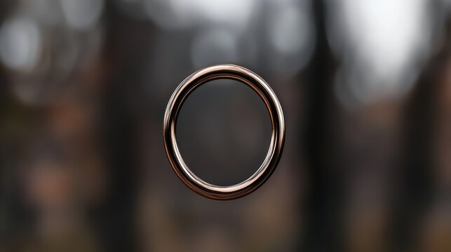 A ring with a gold band.