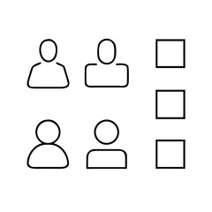 Vector illustration of a business user group icon set featuring people silhouettes and social network profile avatars for web communication design