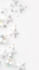 Christmas ornaments on a white background