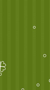 Decorative Background With Clovers, Green Striped Background Featuring Floating Bubbles And Clovers