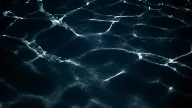 Dark water surface with shimmering light reflections. product mockup copy space background
