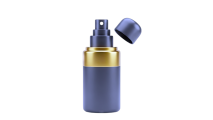 Perfume Bottle with Open Cap on White Background