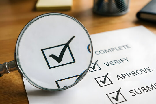 Document authenticity check icon compliance concept