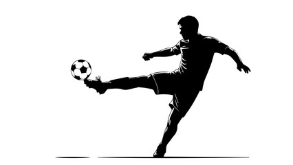 silhouette of a soccer player