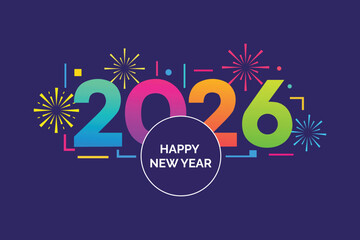 Happy New Year 2026 Vector Illustration