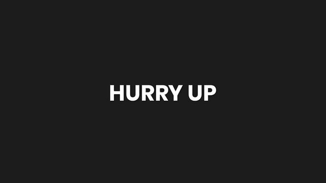 Hurry Up Minimal Particle Text Animation 4K Fast Action Prompt for Limited Time Campaigns